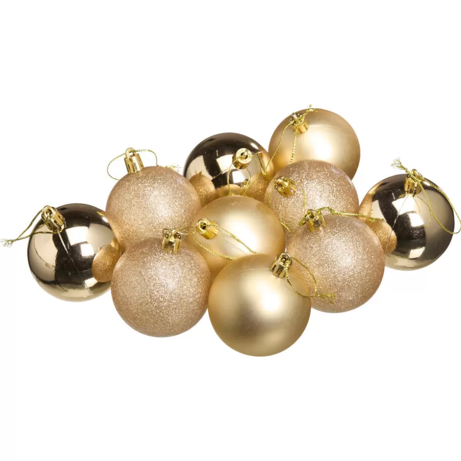 Kwantum Kerstballen & Kerstornamenten | Kerstballen Champagne - 10 Stuks