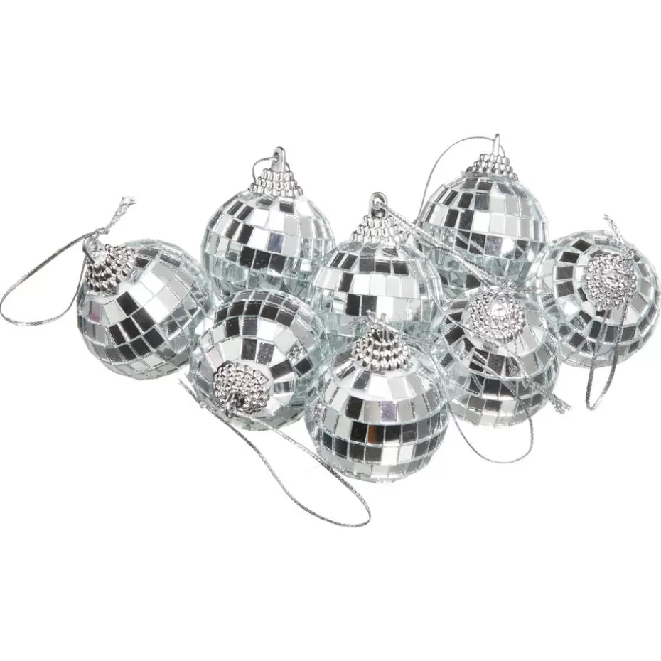 Kwantum Kerstballen & Kerstornamenten | Kerstballen Disco Zilver - 8 Stuks