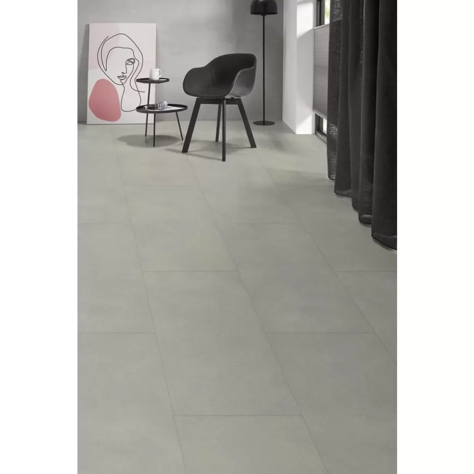 Kwantum Tegellook Pvc Vloeren | Klik Pvc-Vloeren | Klik PVC Keystone Grijs Tegel XL Plank Je berekent hoeveel meters je nodig hebt door lengte en breedte in te vullen