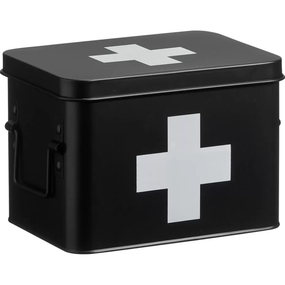 Kwantum Badkameraccessoires | Medicijnbox Zwart 15,5x21,5x15,5 Cm