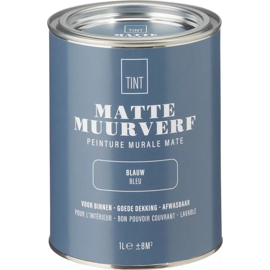 Kwantum Muurverf | Muurverf Mat Blauw 1 L 1L