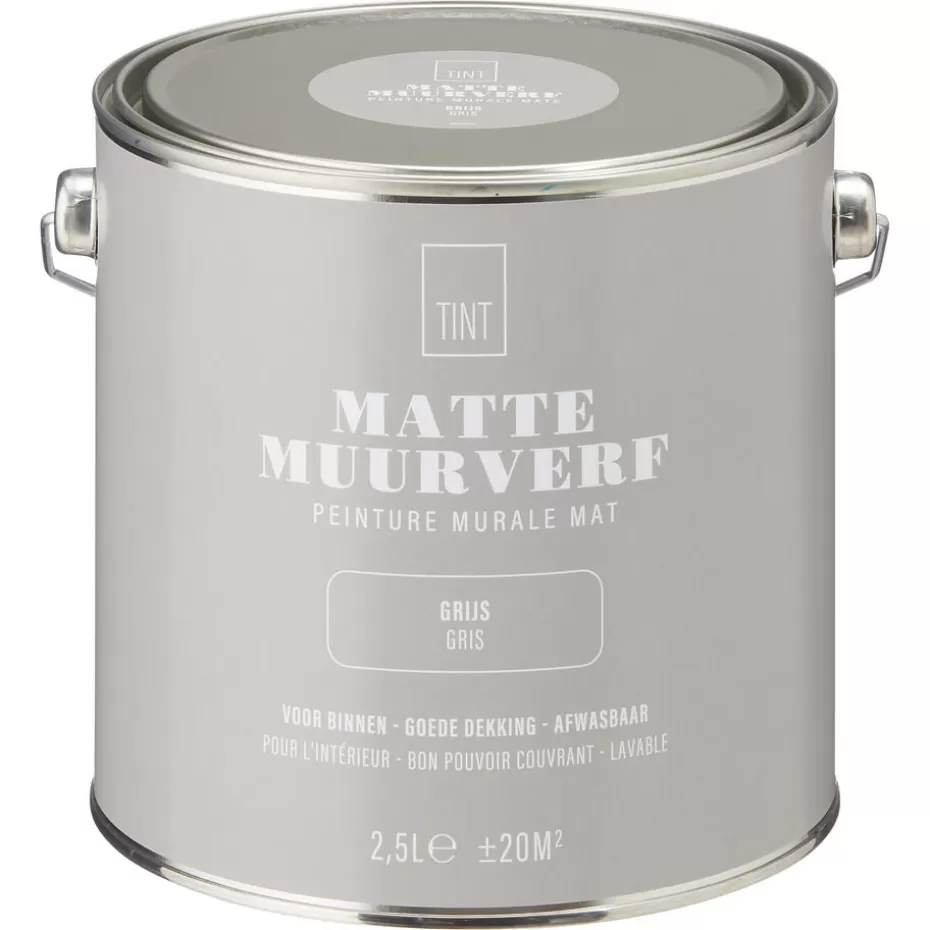 Kwantum Muurverf | Muurverf Mat Grijs 2.5 L 2.5L