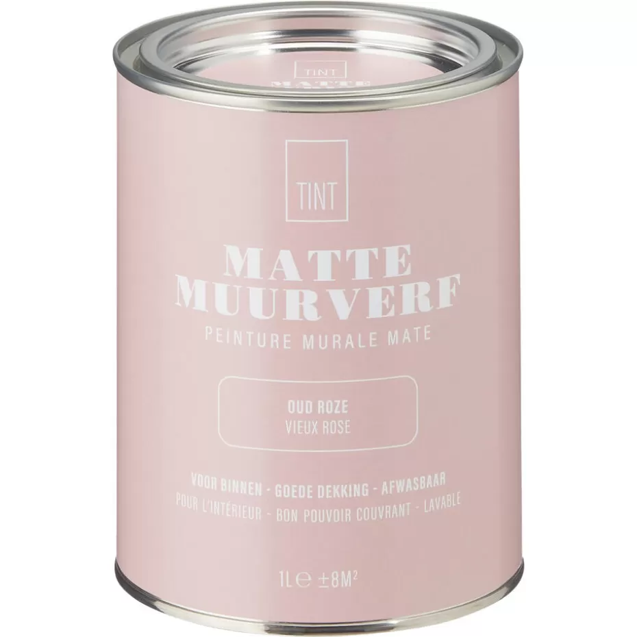 Kwantum Muurverf | Muurverf Mat Oud Roze 1 L 1L