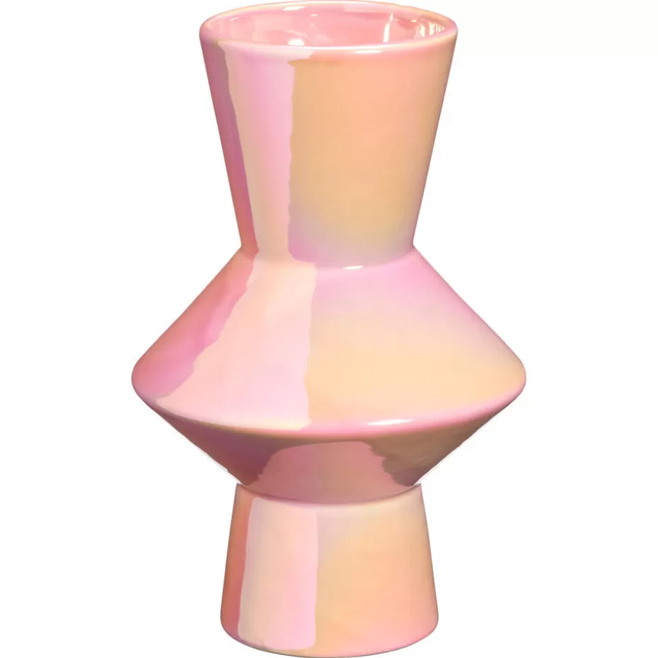 Kwantum Vazen & Potten | Vaas Pastel Roze 14x14x23 Cm 14X14X23CM